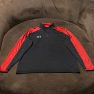 Under Armour Zone Lightweight 1/4 Zip. Black/Red.